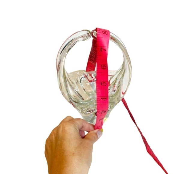 Orrefors Crystal Clear  Basket Vase Kissing Handles 🤍 - Picture 6 of 8